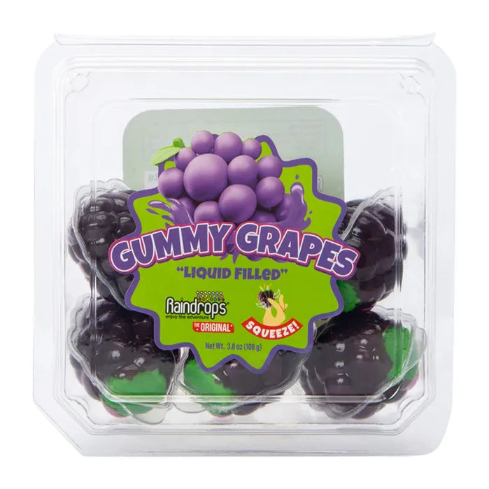 Raindrops Gummy: Liquid Filled Grapes Gummy - 3.8oz Simple Raindrops