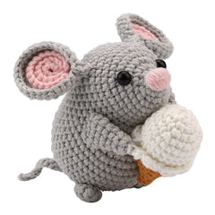 The LOOP Brigade: DIY Mini Crochet Plush Toy Complete Kit For Beginners - Mandy the Mouse Simple Exclusive