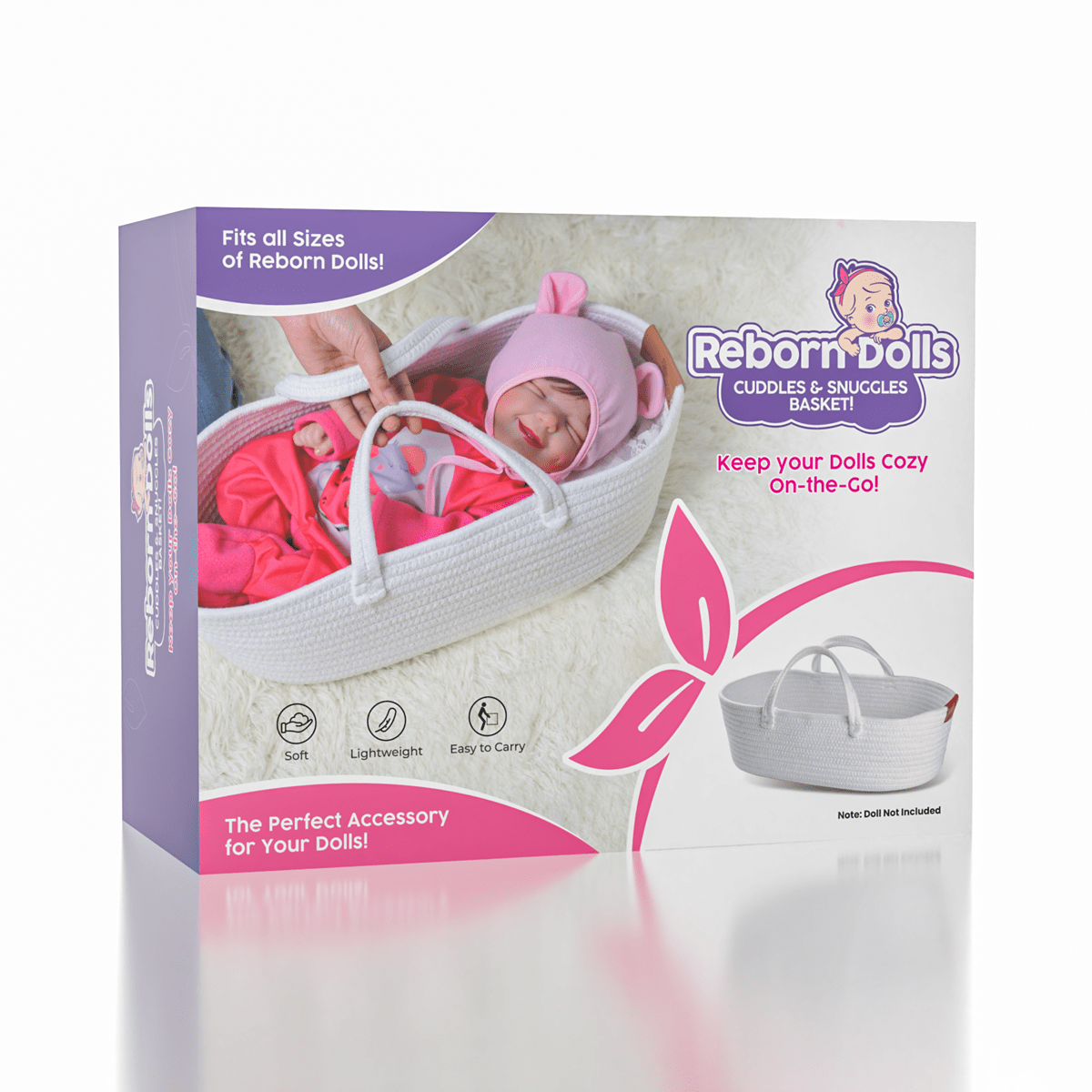 Reborn Dolls Cuddles & Snuggles Cotton Carry Basket Simple TrueHeart Treasures