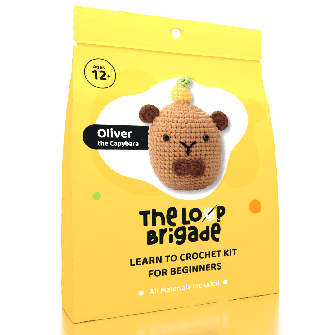 The LOOP Brigade: DIY Mini Crochet Plush Toy Complete Kit For Beginners - Oliver the Capybara Simple Exclusive