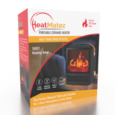 HeatMatez Portable Ceramic Heater With Real Flame! Simple Exclusive
