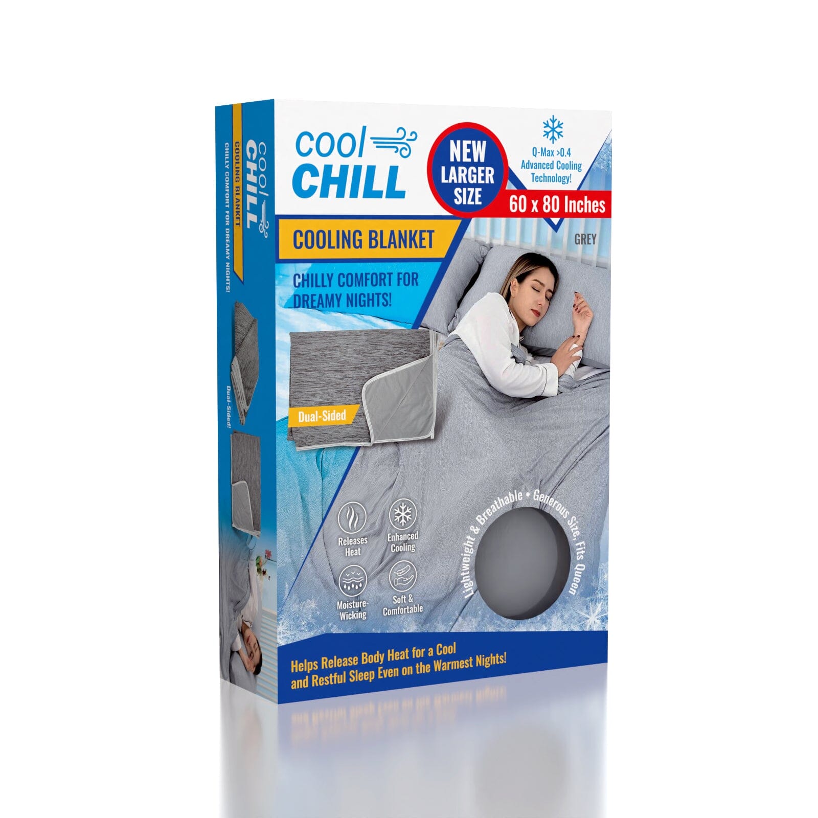 Cool Chill Cooling Lightweight Breathable Blanket Grey - Large Simple Cool Chill