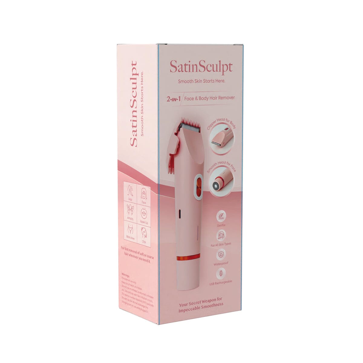 SatinSculpt Rechargeable - 2-in-1 Face & Body Hair Remover Simple Exclusive