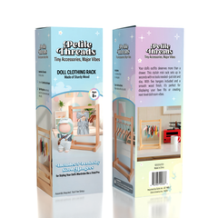 Wooden Clothing Rack For Dolls (Includes 5 Hangers) - Petite Threads Simple Exclusive