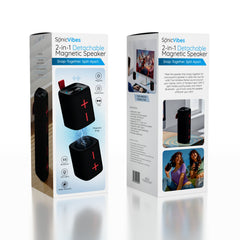 SonicVibes: 2-in-1 Detachable Magnetic Bluetooth Speaker–TWS 3D Stereo w/ RGB Lights