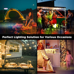 LumaWynd Solar String Lights – 10M Wind-Up LED Outdoor Lights (USB + Solar)