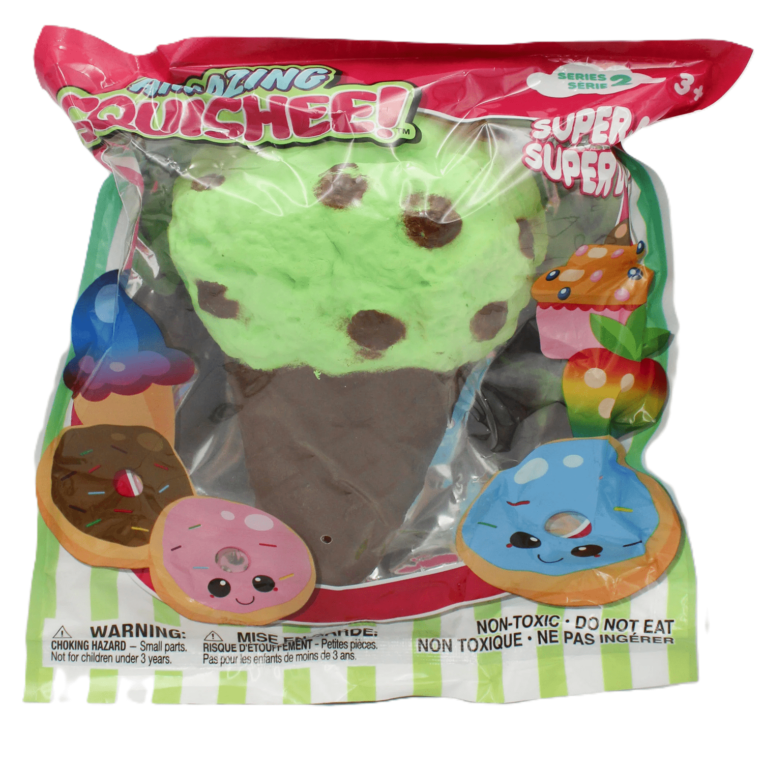 Amazing Squishee Food Series 2 Mint Chip Cone - Collectible Squishy Stress Toy (1pc) Simple Exclusive
