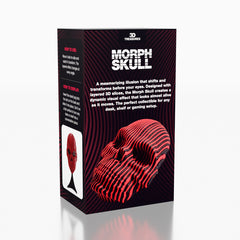 3D Treasures 3D-Printed Optical Illusion Morph Skull with Display Stand (1pc)