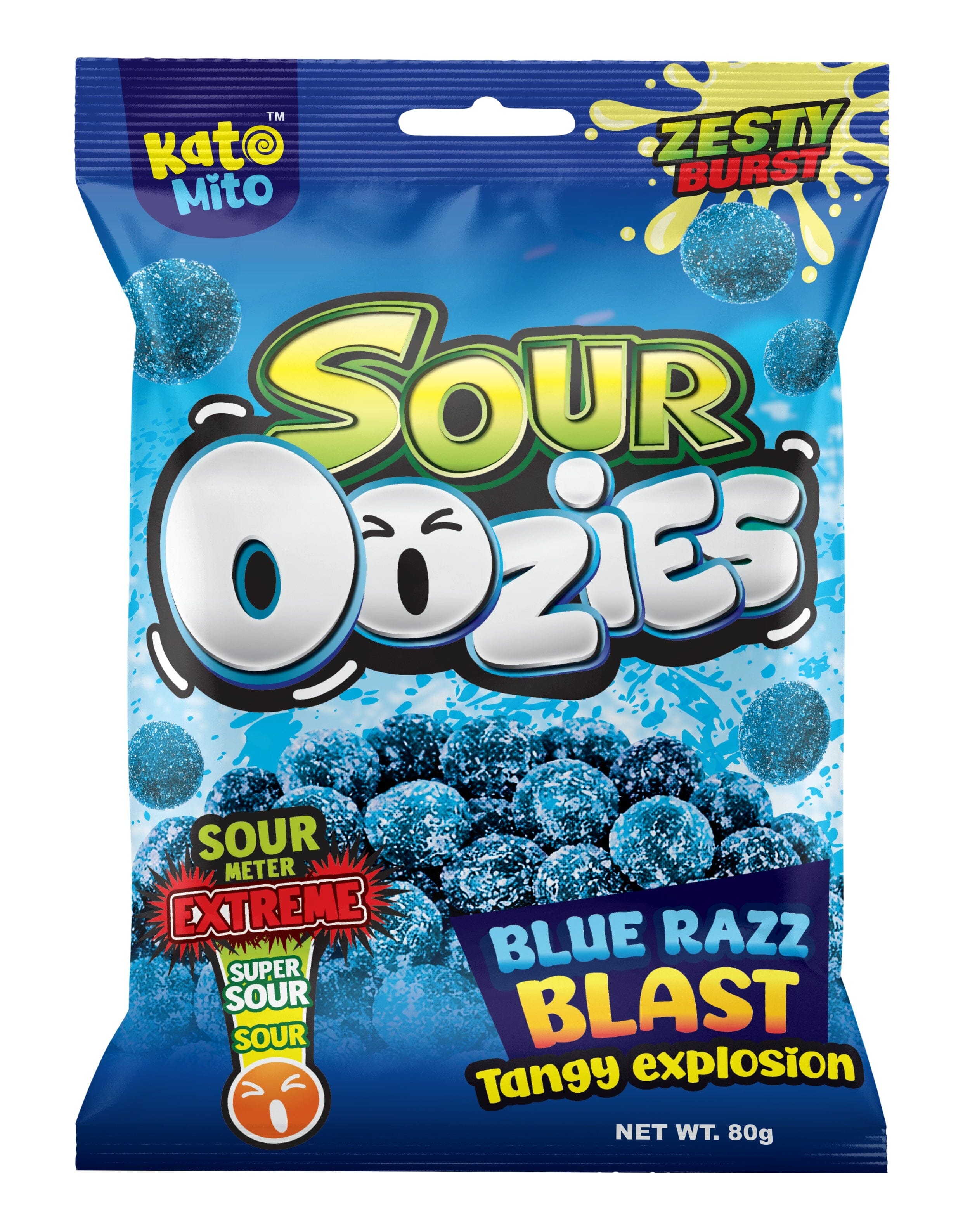 Kato Mito Sour Oozies Blue Razz Blast - 80g Simple Kato Mito
