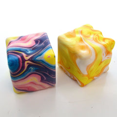 Swirl Cheese Cube Slow-Rise Squishy 2.5" Fidget Toy (1pc) Ships Assorted