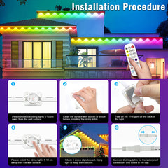 Pulsationz Under Eave String Lights (49.2ft) Simple Pulsationz