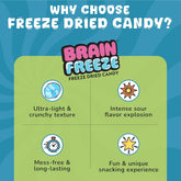 Brain Freeze x Warheads: Extreme Sour Crunch Freeze Dried Candy (3.2oz) Mixed Fruit Flavor