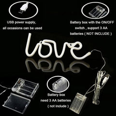 Illumina: 3D Text Red Neon Love Light Simple Exclusive