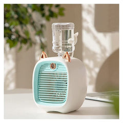 Cool Chill Cat Ear Tabletop Misting Fan Green Simple Cool Chill
