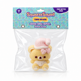 SqueezeSquad Taba Deluxe Premium Silicone Squishies® Fidget Toy - Pink Hatted Bear