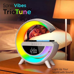 Sonic Vibes: 3-in-1 Bluetooth Speaker w/ Charger & Digital Clock (Multiple Colors) Simple Showcase
