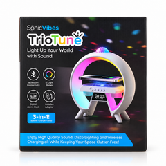 SonicVibes: 3-in-1 Triotunes Bluetooth Speaker and Wireless Charger