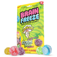 Brain Freeze x Warheads: Extreme Sour Crunch Freeze Dried Candy (2.2oz) Mixed Fruit Flavor Simple Warheads