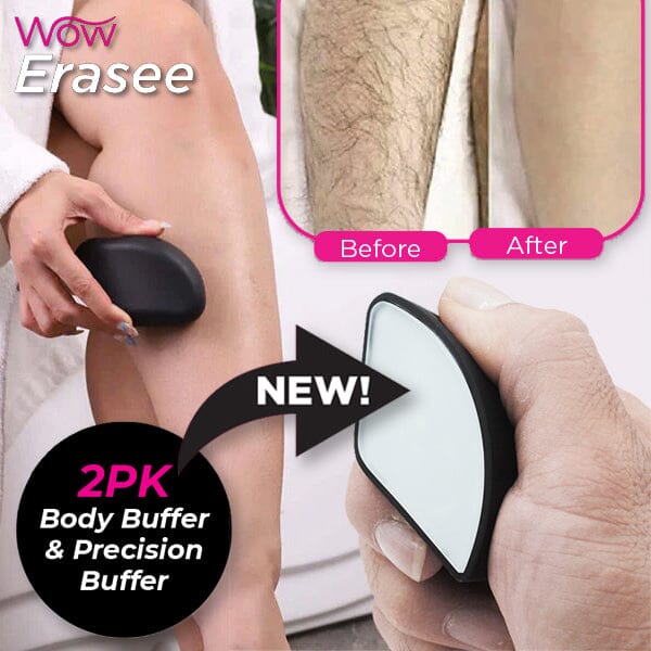 WOW Erasee Hair Removal Buffers (2pk) | Includes NEW Precision Buffer | As Seen On Social! Simple Showcase 