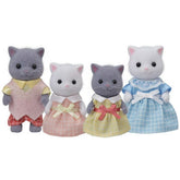 Calico Critters: Persian Cat Family (4pc) Posable Flocked Collectible Figurines Simple Calico Critters