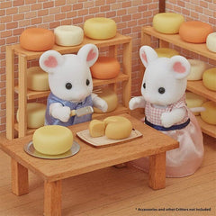 Calico Critters: Marshmallow Mouse Family (4pc) Posable Flocked Collectible Figurines Simple Calico Critters