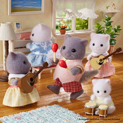 Calico Critters: Persian Cat Family (4pc) Posable Flocked Collectible Figurines Simple Calico Critters