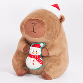 Capybara 9" Kawaii Matching Santa Hat & Snowman Doll Plush Toy (1pc)