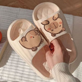 Shhhandals Cartoon Capybara Unisex Anti-Slip Foam Cloud Slides (Multiple Sizes & Colors) Simple Exclusive S (5.5-6 Women / 4-4.5 Men) Beige