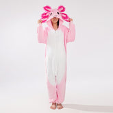 Cozy Cuddler Axolotl Flannel Adult Onesie (1pc) Multiple Sizes Simple Cozy Cuddler
