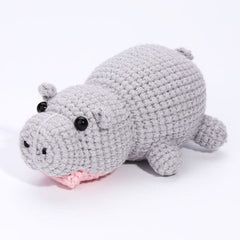 The LOOP Brigade: DIY Mini Crochet Plush Toy Complete Kit For Beginners - Chompy the Hippo Simple Exclusive