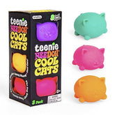 Nee Doh Teenie Cool Cats Squishy Fidget Stress Ball Toys (3pc) Colors Ship Assorted Simple Nee Doh