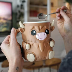 PintCuddler Cartoon Cow Ice Cream Pint Holder Kit (Includes 2 Spoons & Cookie Tray)