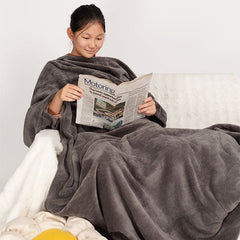Cozy Cuddler Full-Body Wearable Blanket w/ Foot Pockets (1pc) Black or Grey