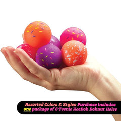 Nee Doh Teenie Dohnut Holes Squishy Fidget Stress Ball Toys (6pc) Assorted Colors Simple Nee Doh