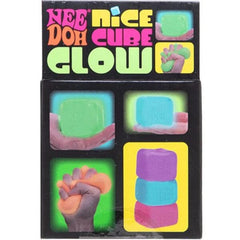 Nee Doh Nice Cube GLOW Squishy Fidget Stress Ball (1pc) Assorted Colors Simple Nee Doh