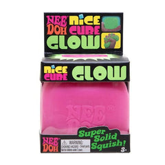 Nee Doh Nice Cube GLOW Squishy Fidget Stress Ball (1pc) Assorted Colors Simple Nee Doh