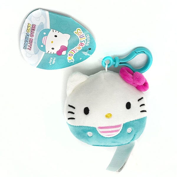 Squishmallows Plush Toy 3.5" Bag Clip Best Of Sanrio Squad - Hello Kitty In Teal Simple Showcase