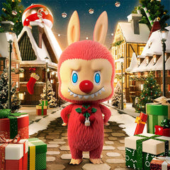 Pop Mart x THE MONSTERS: Giant 2.5-Foot MEGA Labubu TEC 1000% Winter Holiday Flocked Figure Doll (1pc)