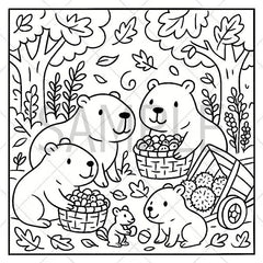"Cuddly Capybaras" Cute Coloring Book for Adults and Teens By Kari Juna (44 Pages) Simple Exclusive