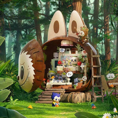 Pop Mart x THE MONSTERS: Labubu Forest Secret Base Tree House Building Block Set - Playful Home (497pc) Simple Pop Mart
