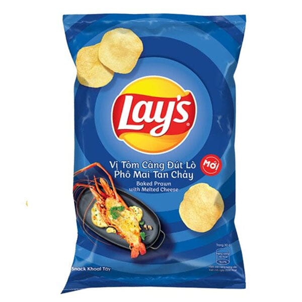 Lay's Baked Prawn With Melted Cheese Flavor Potato Chips (90g) Limited Edition Import From Vietnam Simple Lay's