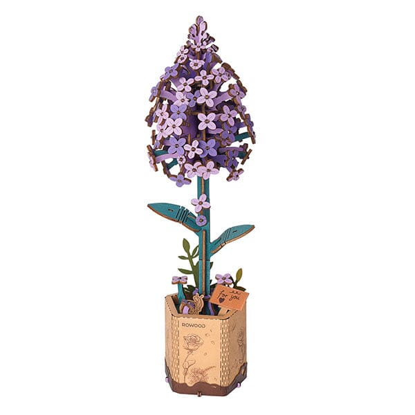 Rowood Lilac Flower Wooden Bloom Craft DIY Kit (154pc) Simple Rolife
