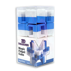 3D Treasures Magic Cube Fidget Toy (1pc) Multiple Colors Simple Exclusive Blue & White