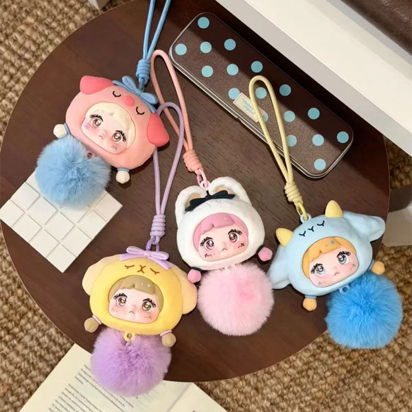 Nommi Forest Melodies Silicone Earbud Case Plush Animal Keychain