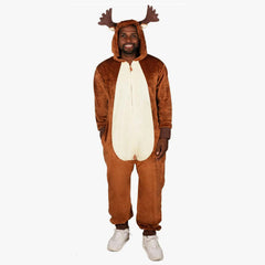 Cozy Cuddler Moose Flannel Onesie For Adults & Kids (1pc) Multiple Sizes Simple Cozy Cuddler