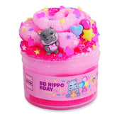 PeachyBbies Novelty Slime Fidget Putty (7oz Jar) "BB Hippo Bday" Icee Slime