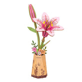 Rowood Pink Lily Flower Wooden Bloom Craft DIY Kit (73pc)