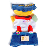 Outfit: Multi-Color Denim Overalls & Visor for Dolls - Petite Threads Simple Exclusive