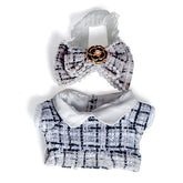 Outfit: Black Tweed Dress & Bow for Dolls - Petite Threads Simple Exclusive