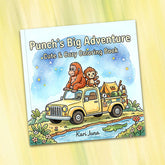 "Punch's Big Adventure" Cute Coloring Book for Adults and Teens By Kari Juna (44 Pages)